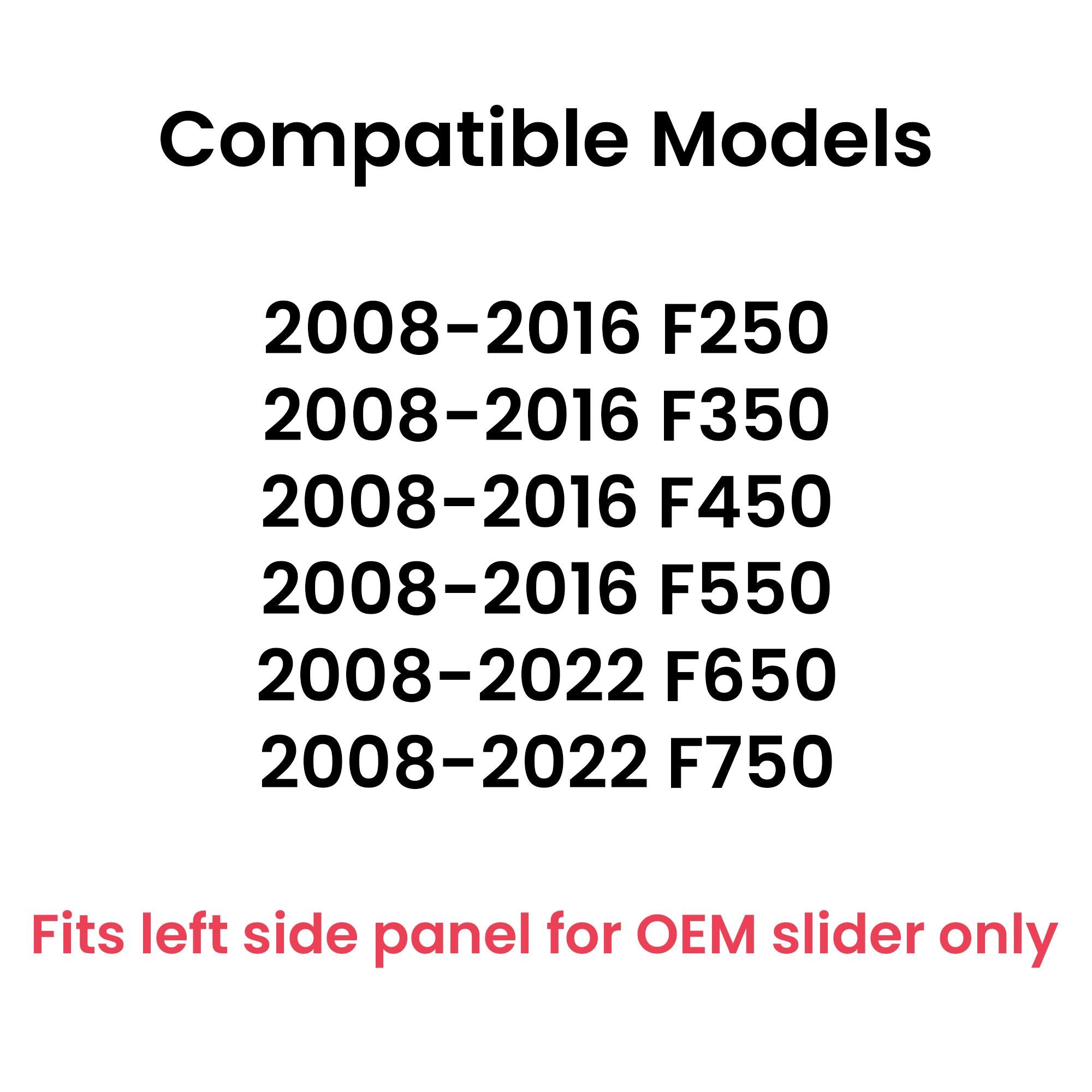 With Free Glue Factory Privacy Tinted Power Slider Driver Left Side Panel Window Glass Compatible with Ford F-Series F250 F350 F450 F550 2008-2016 & F650 F750 2008-2022 Models