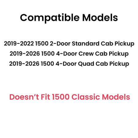 Privacy Stationary Back Window Back Glass Compatible with Ram Pickup 1500 2019-2026 Models (Not For 1500Classic)