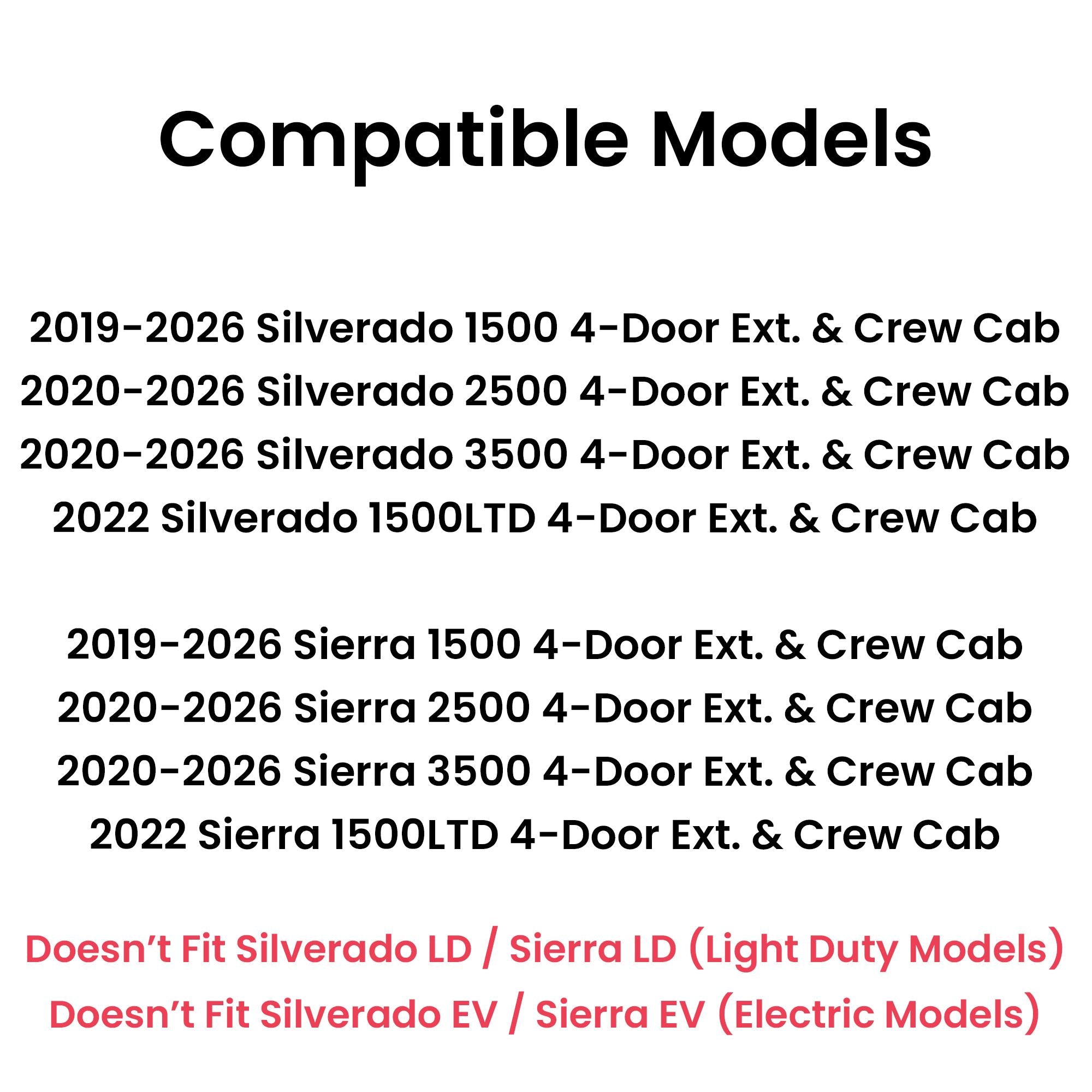 One Panel High Performance Heated Power Slider Back Window Glass Compatible with Chevrolet Silverado/GMC Sierra 2019-2026 1500 & 2020-2026 2500/3500 4 Door Pickups (Not For 1500 Light Duty)