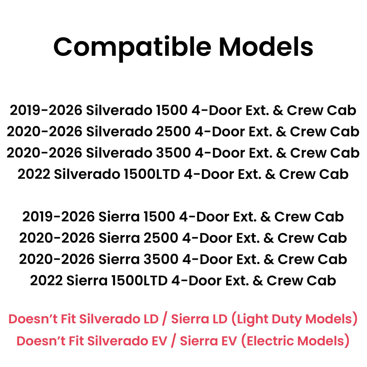 Heated Stationary Back Window Back Glass Compatible with Chevrolet Silverado/GMC Sierra 2019-2026 1500 Models/ 2020-2026 2500 3500 Models (Not For 1500 Light Duty)