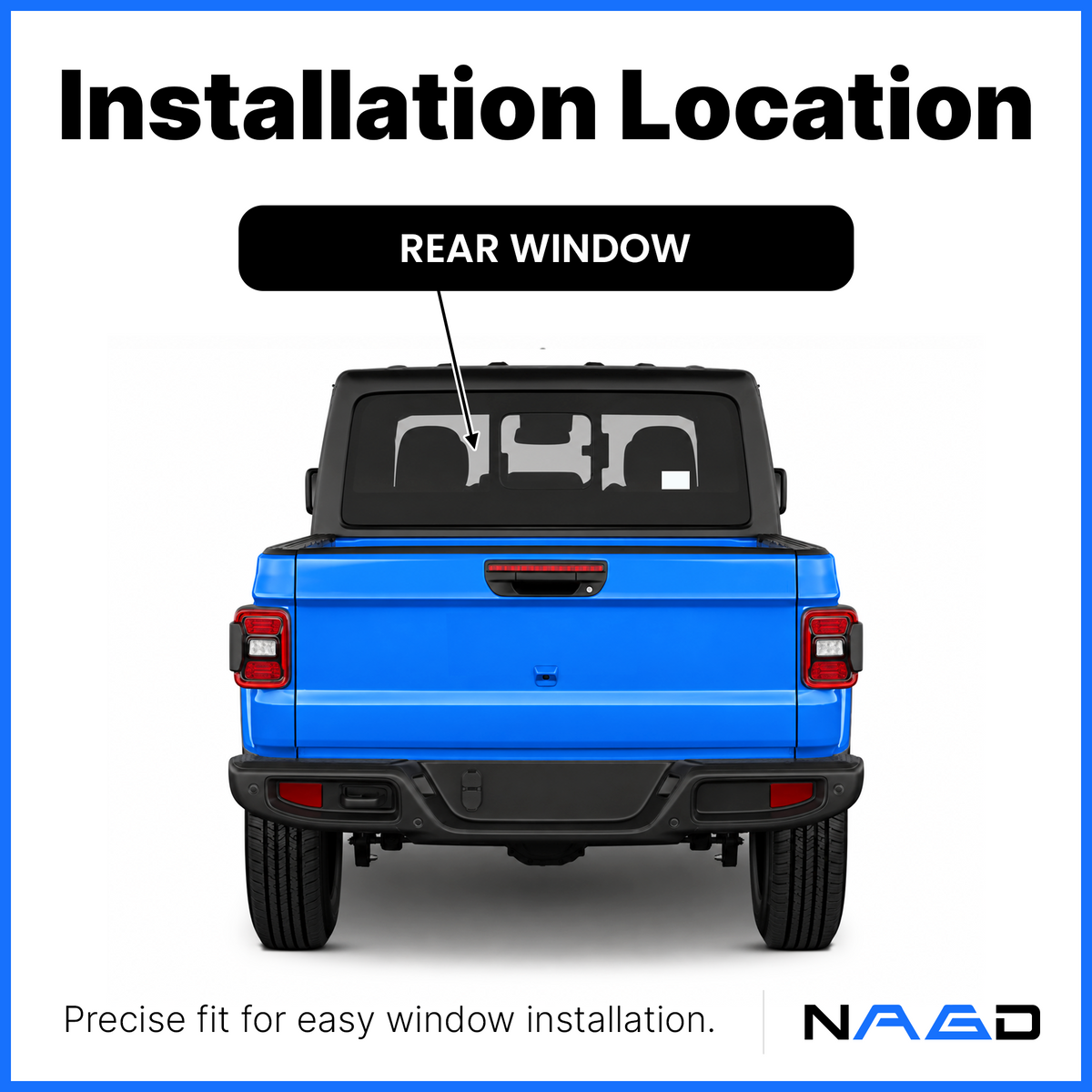 OEM Heated Back Sliding Window Glass Back Slider Compatible with Jeep Gladiator 2020-2026 Models