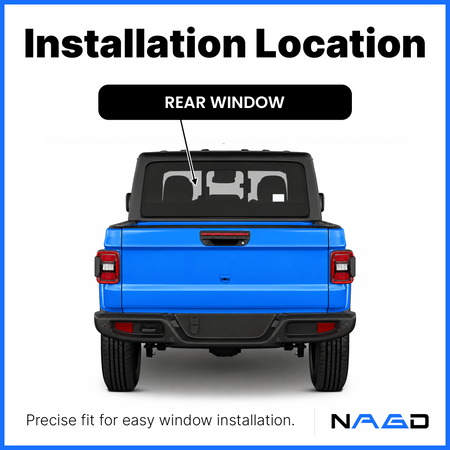 OEM Heated Back Sliding Window Glass Back Slider Compatible with Jeep Gladiator 2020-2026 Models