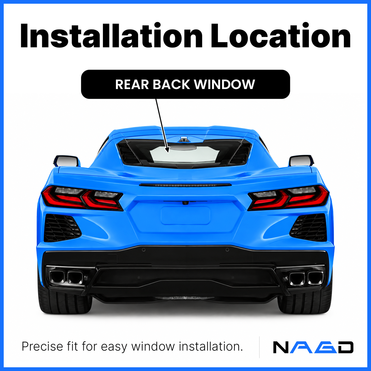Heated Back Window Back Glass Compatible with Chevrolet Corvette 2 Door Coupe 2020-2026 Models