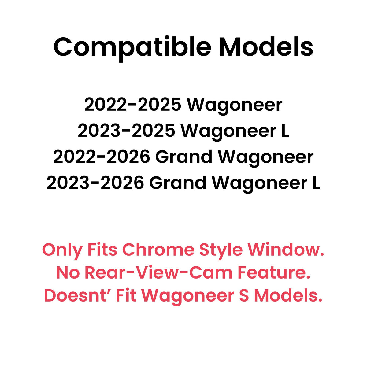OEM Chrome Trim Heated Rear Back Tailgate Liftgate Window Glass Compatible with Jeep Wagoneer / Wagoneer L / Grand Wagoneer / Grand Wagoneer L 2022-2026 Models