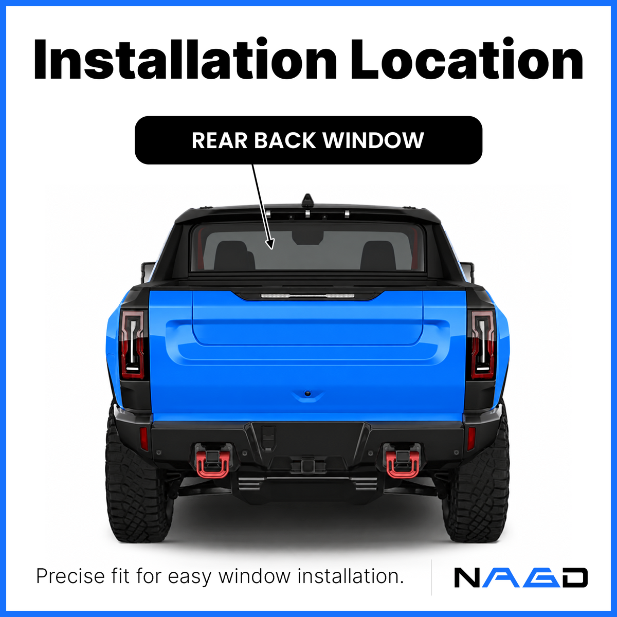 Heated Rear Back Window Back Glass Compatible with GMC HUMMER EV Pickup 2022-2025 Models (Not For SUV)