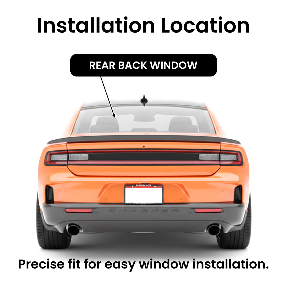 With Antenna Style Heated Back Window Back Glass Compatible with Dodge Charger 2024-2026 Models