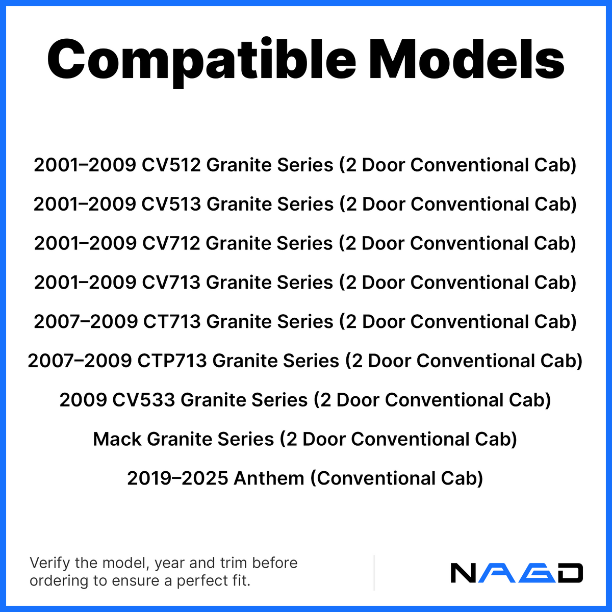 Driver Left Side Front Door Window Door Glass Compatible with Mack Granite Series 2001-2024 & Mack Anthem 2019-2025 Models