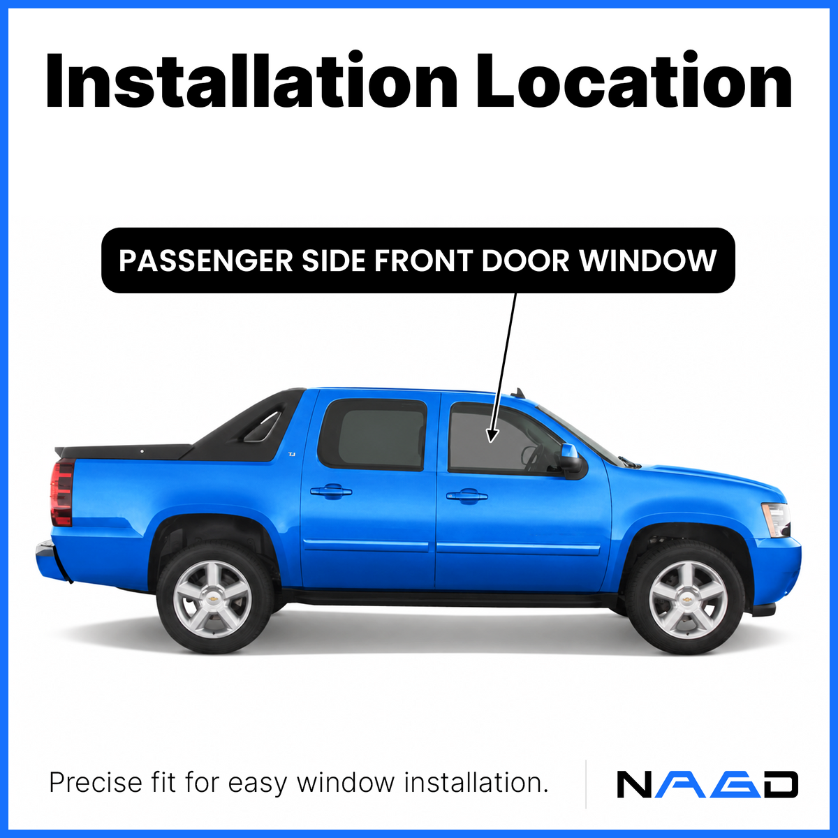 Tempered Privacy Passenger Right Side Front Door Window Door Glass Compatible with Chevrolet Tahoe Suburban Avalanche 2007-2011 Models