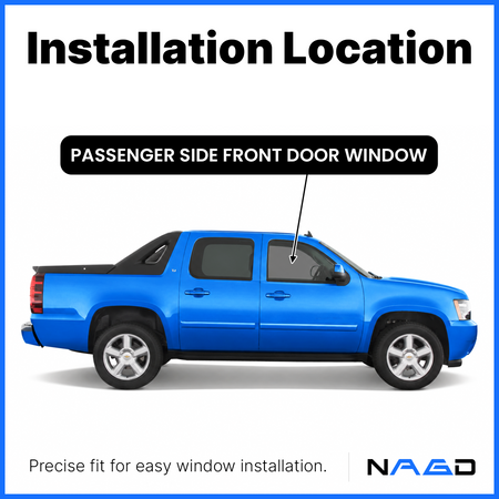 Tempered Privacy Passenger Right Side Front Door Window Door Glass Compatible with Chevrolet Tahoe Suburban Avalanche 2007-2011 Models
