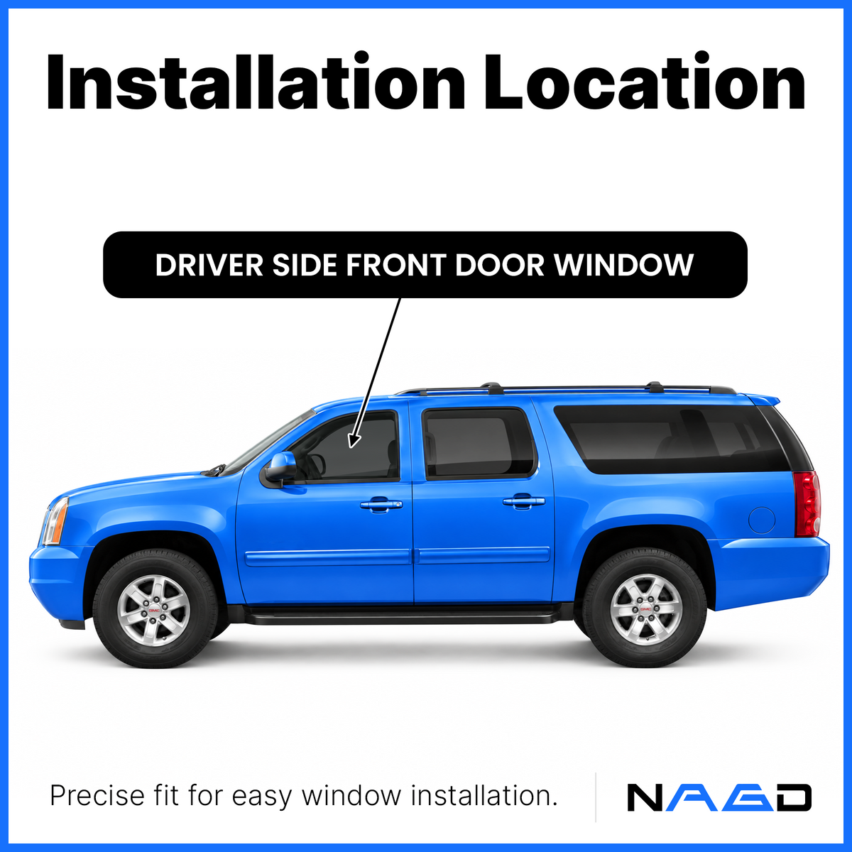 Tempered Privacy Driver Left Side Front Door Window Door Glass Compatible with GMC Yukon / Yukon XL 2007-2011