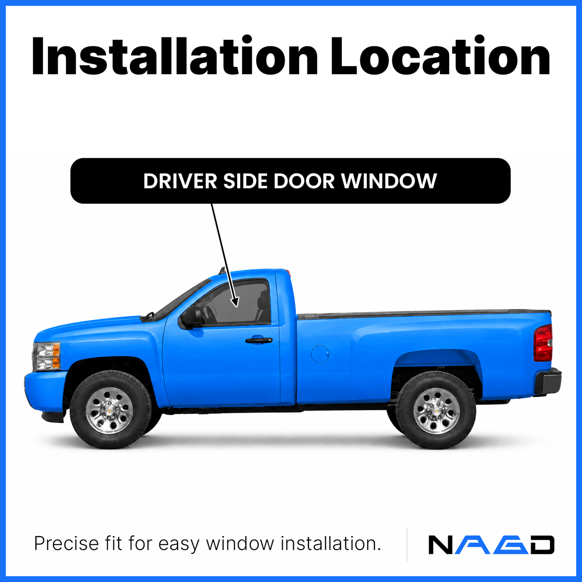 Tempered Privacy Driver Left Side Front Door Window Door Glass Compatible with GMC Sierra / Chevrolet Silverado 2007-2011 Models (Not For 2007 Classic Models)