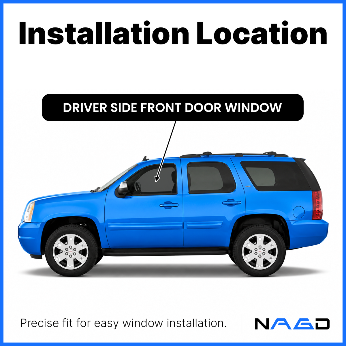 Tempered Privacy Driver Left Side Front Door Window Door Glass Compatible with GMC Yukon / Yukon XL 2007-2011
