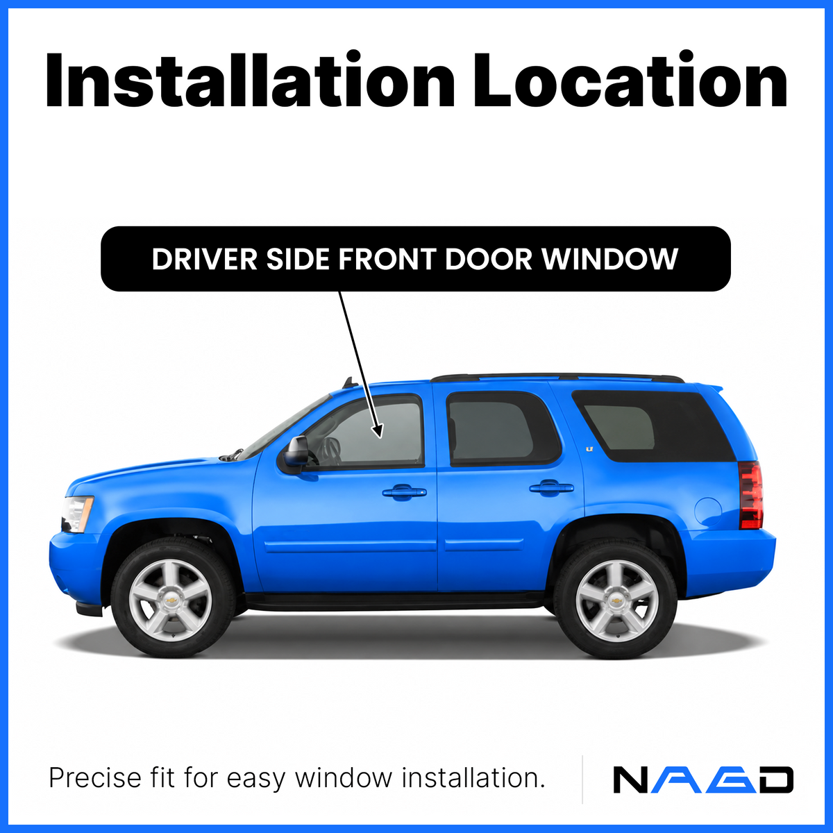 Tempered Privacy Driver Left Side Front Door Window Door Glass Compatible with Chevrolet Tahoe Suburban Avalanche 2007-2011 Models