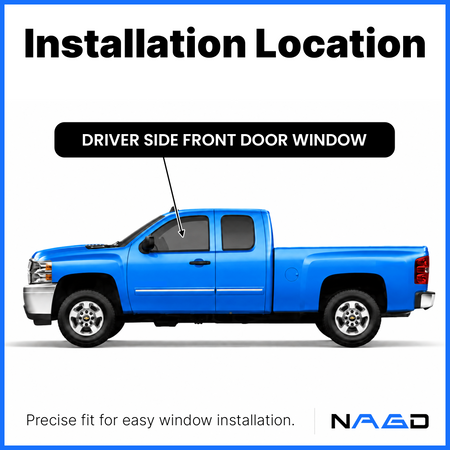 Tempered Privacy Driver Left Side Front Door Window Door Glass Compatible with GMC Sierra / Chevrolet Silverado 2007-2011 Models (Not For 2007 Classic Models)