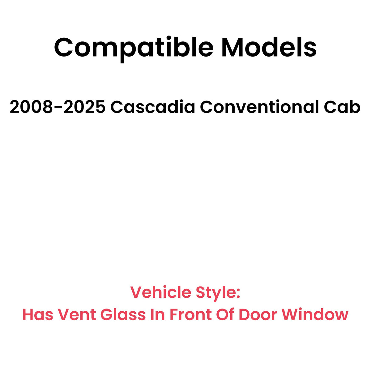 Driver Left Side Door Window Door Glass Compatible with Freightliner Cascadia 2008-2025 Models