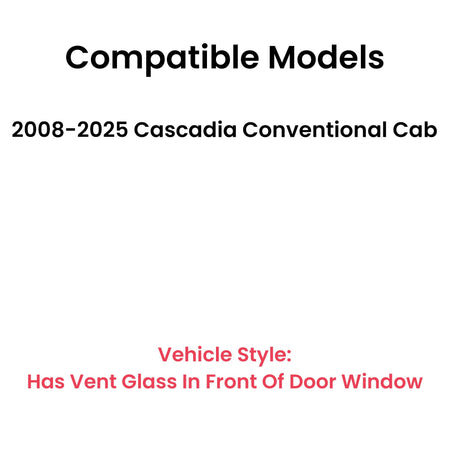 Driver Left Side Door Window Door Glass Compatible with Freightliner Cascadia 2008-2025 Models