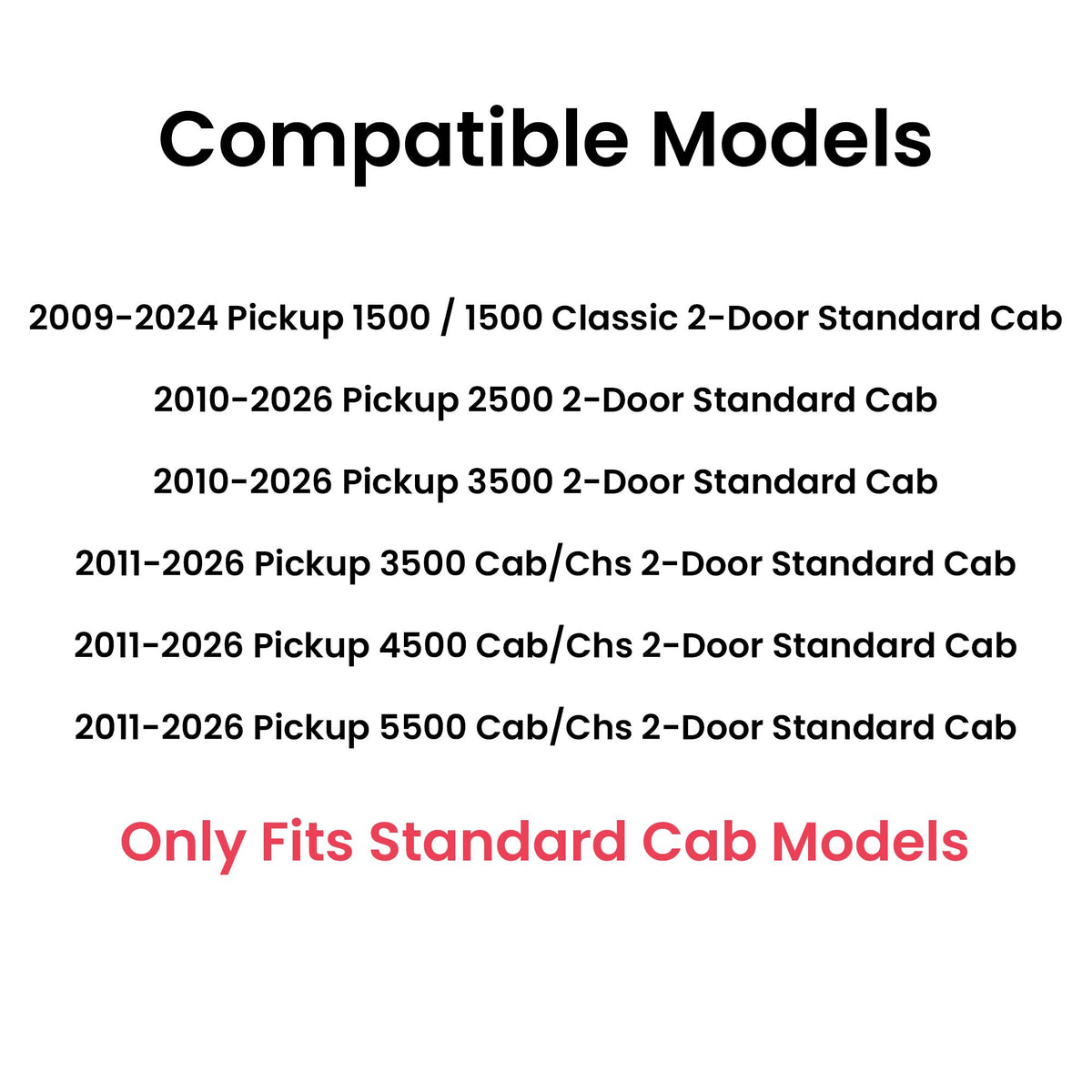 Tempered Passenger Right Side Door Window Door Glass Compatible with Dodge/Ram 1500 2009-2018 & 1500Classic 2019-2024 & 2500 3500 3500Cab/Chs 4500 5500 2011-2026 2-Door Standard Cab Pickup Models Only