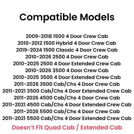 Driver Left Side Rear Door Window Glass Compatible with Dodge Ram 1500 2009-2018 & 1500Classic 2019-2024 & 2500 3500 2010-2026 & 3500Cab/Chs 4500 5500 2011-2026 4-Door Crew/Extended Crew Pickups