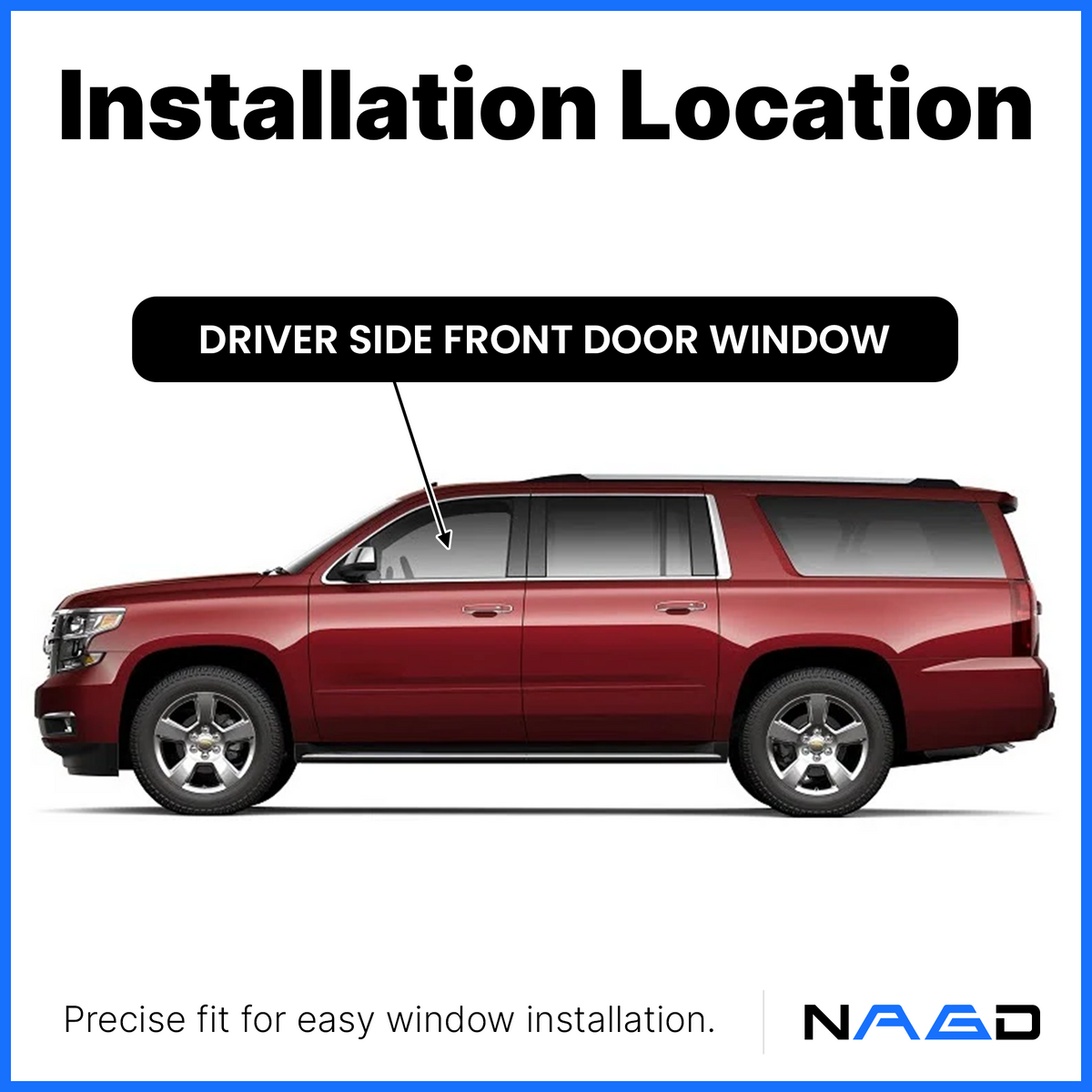 Laminated Driver Left Side Front Door Window Door Glass Compatible with Chevrolet Suburban/Tahoe 2015-2020 Models