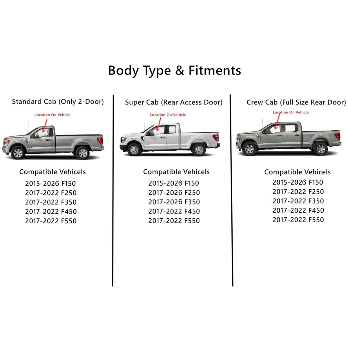 Laminated Driver Left Side Front Door Window Door Glass Compatible with Ford F150 2015-2025 / F250 F350 F450 F550 2017-2022 / F250 F350 Super Cab 2023-2025 Models