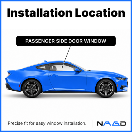 OE Passenger Right Side Door Window Door Glass Compatible with Ford Mustang 2-Door Coupe 2015-2026, Mustang 2-Door Convertible 2024-2026 Models