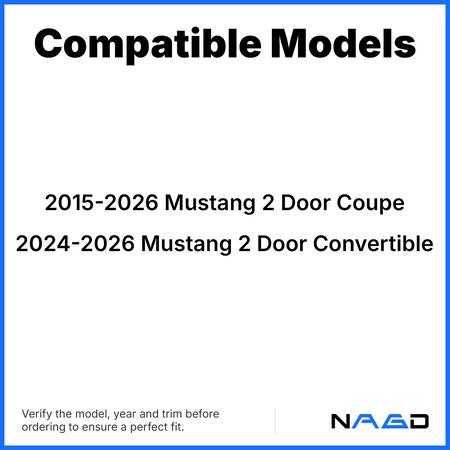 Driver Left Side Door Window Door Glass Compatible with Ford Mustang 2-Door Coupe 2015-2026, Mustang 2-Door Convertible 2024-2026 Models