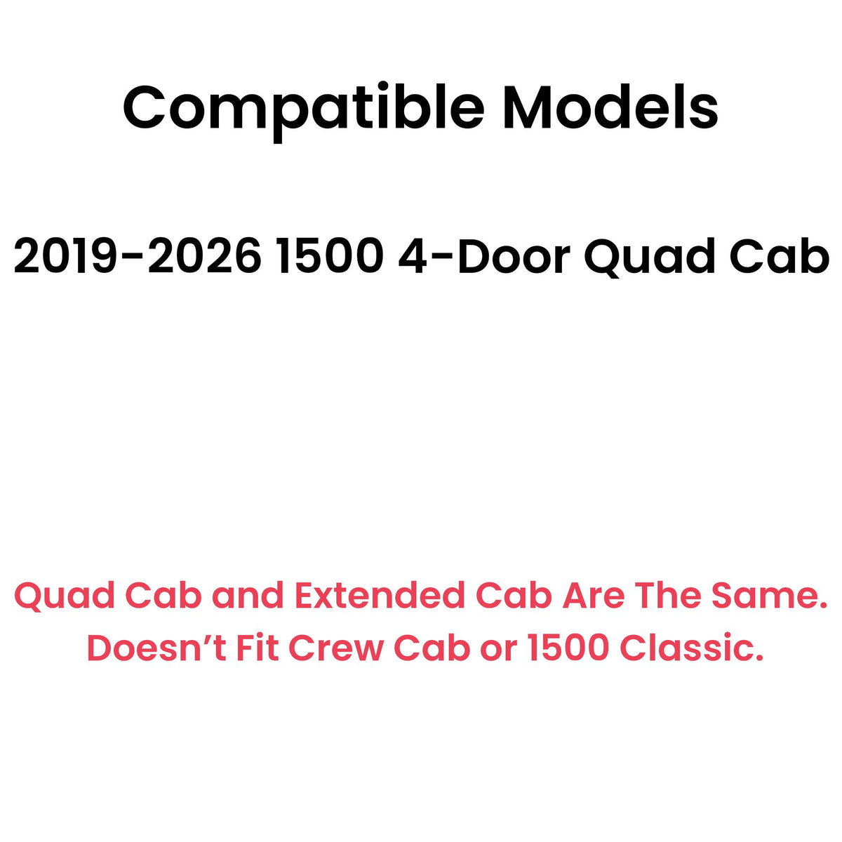 Passenger Right Side Rear Door Window Door Glass Compatible with Ram Pickup 1500 4 Door Quad Cab 2019-2026 Models (Not For 1500Classic)