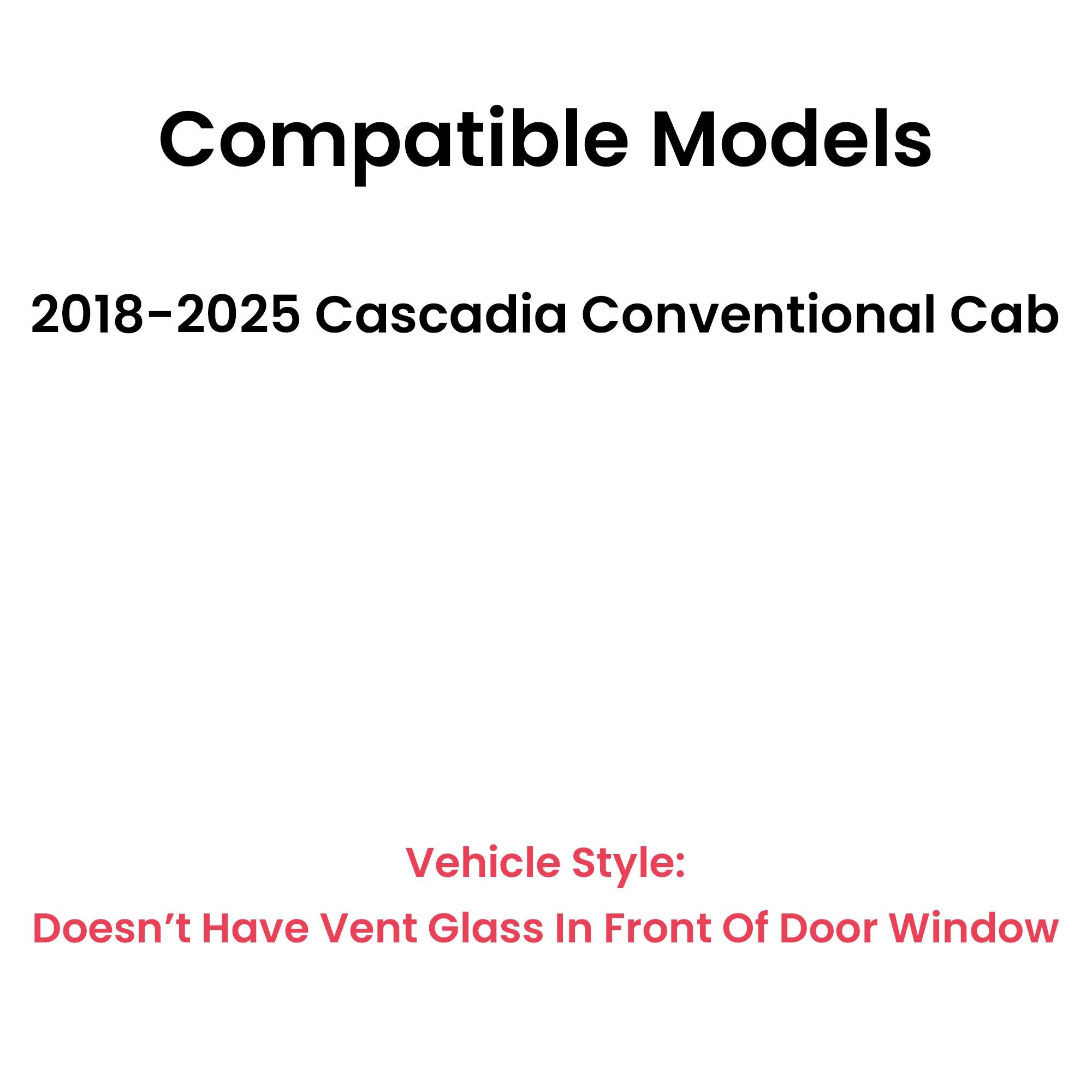 Passenger Right Side Front Door Window Door Glass Compatible with Freightliner Cascadia 2018-2025 Models
