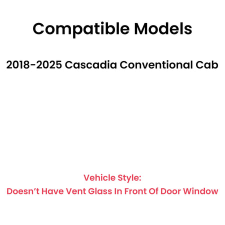 Passenger Right Side Front Door Window Door Glass Compatible with Freightliner Cascadia 2018-2025 Models
