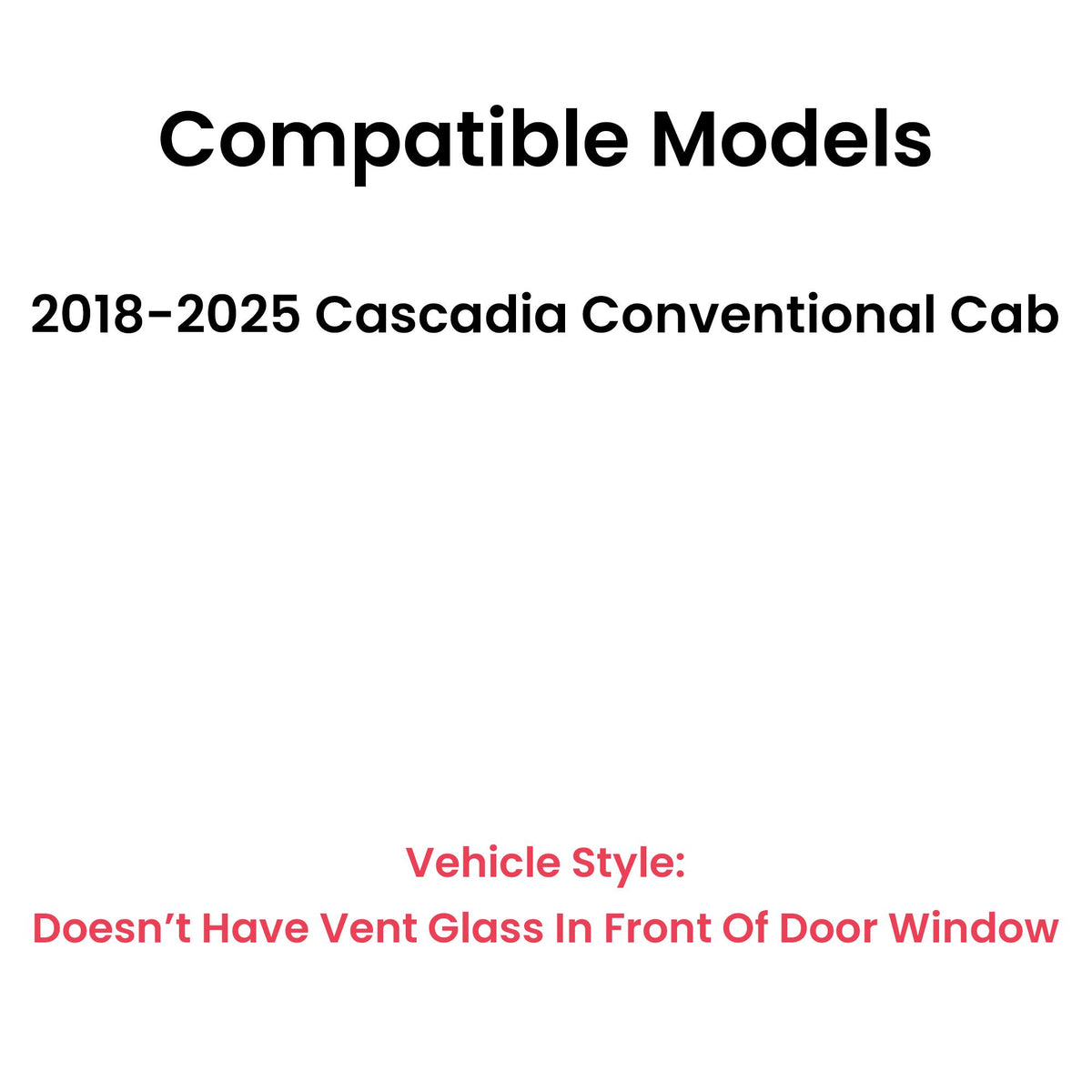 Driver Left Side Front Door Window Door Glass Compatible with Freightliner Cascadia 2018-2025 Models