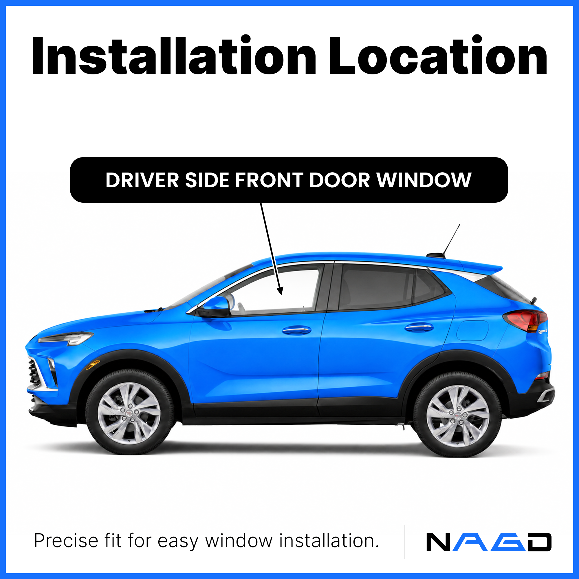 Driver Left Side Front Door Window Door Glass Compatible with Buick Encore GX 2020-2026 Models (Not For Encore)