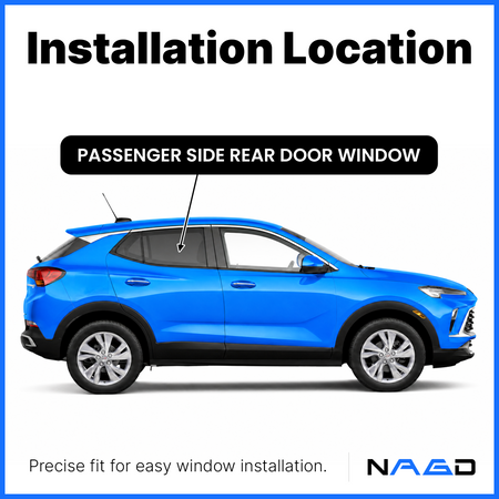 Passenger Right Side Rear Door Window Door Glass Compatible with Buick Encore GX 2020-2026 Models (Not For Encore)