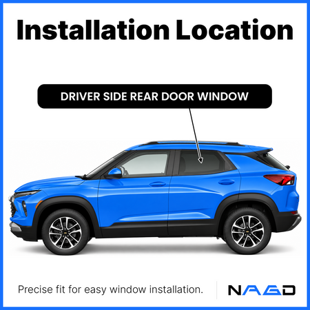 Tempered Driver Left Side Rear Door Window Door Glass Compatible with Chevrolet TrailBlazer 2021-2025 Models
