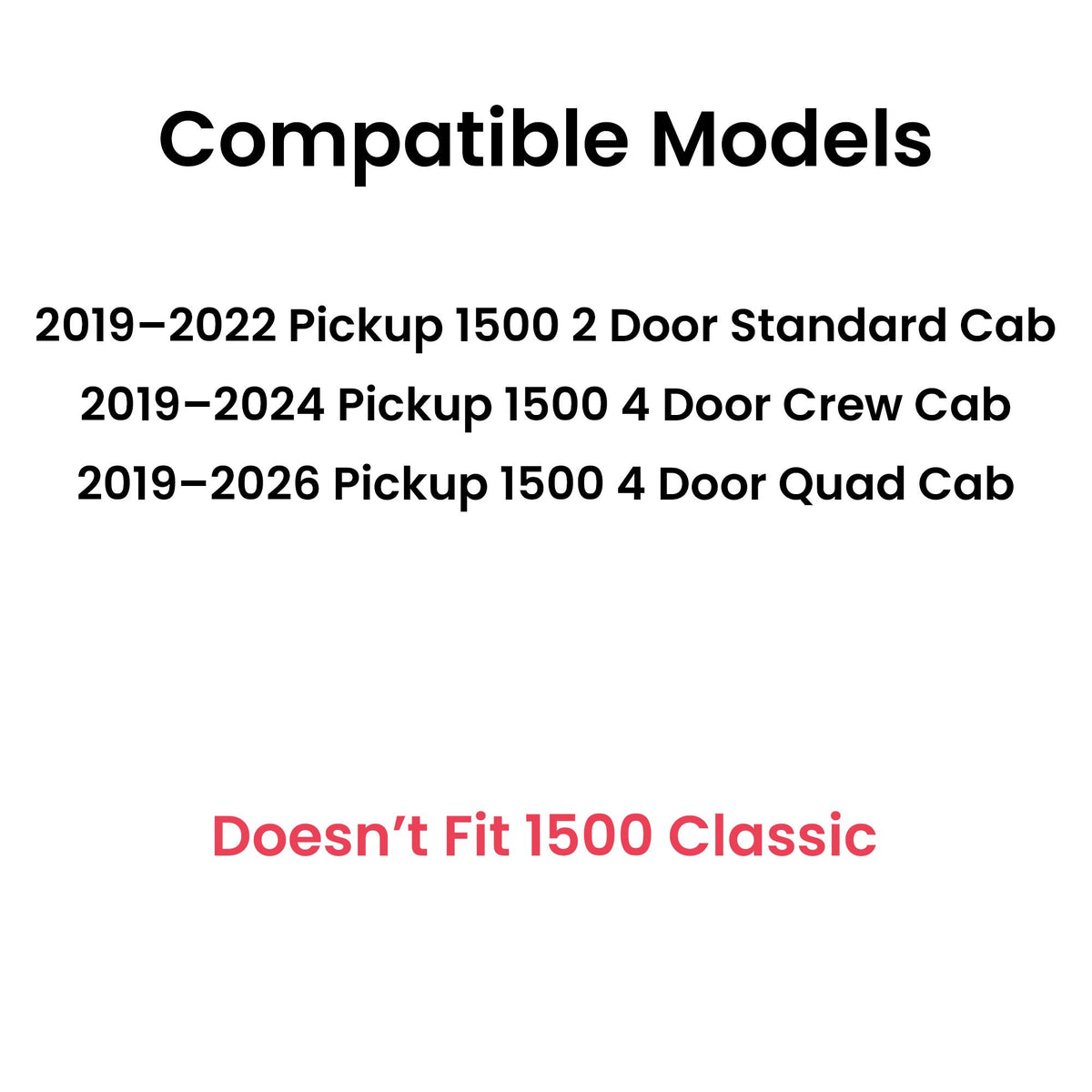 Tempered Driver Left Side Front Door Window Door Glass Compatible with Ram 1500 Pickup 2019-2026 Models (Not For 1500Classic)