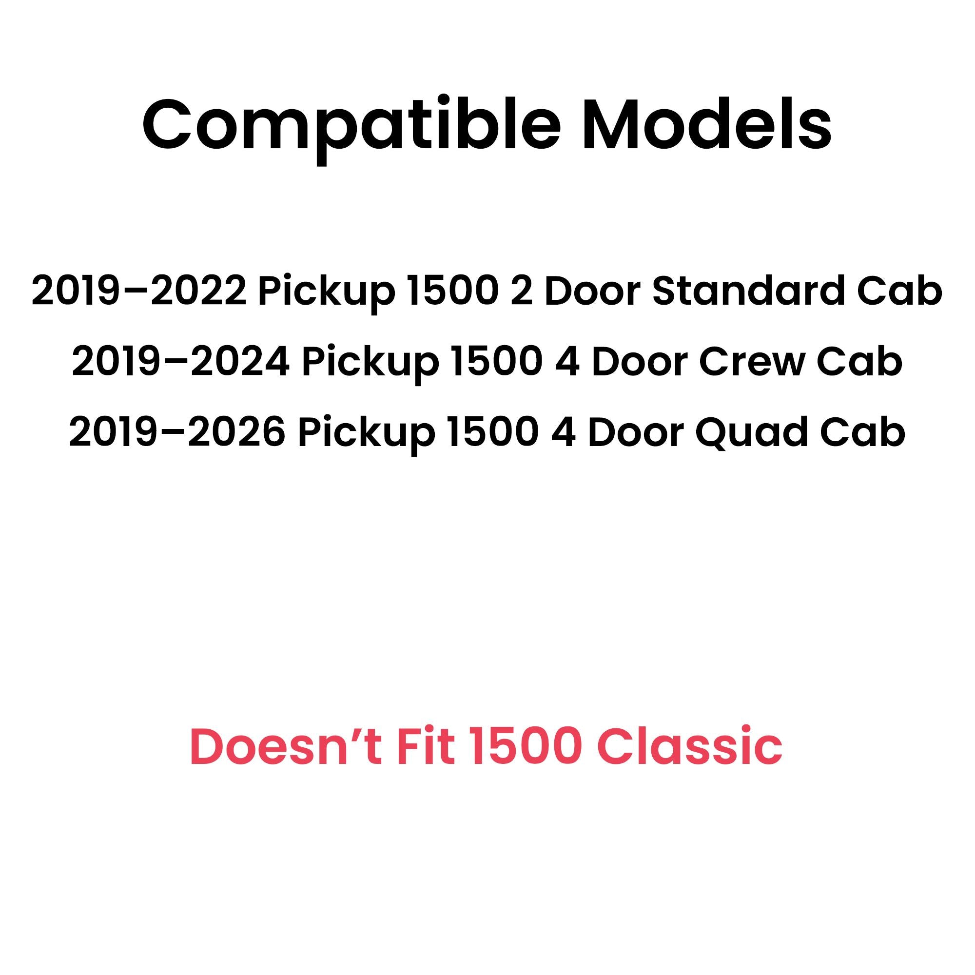 Tempered Driver Left Side Front Door Window Door Glass Compatible with Ram 1500 Pickup 2019-2026 Models (Not For 1500Classic)