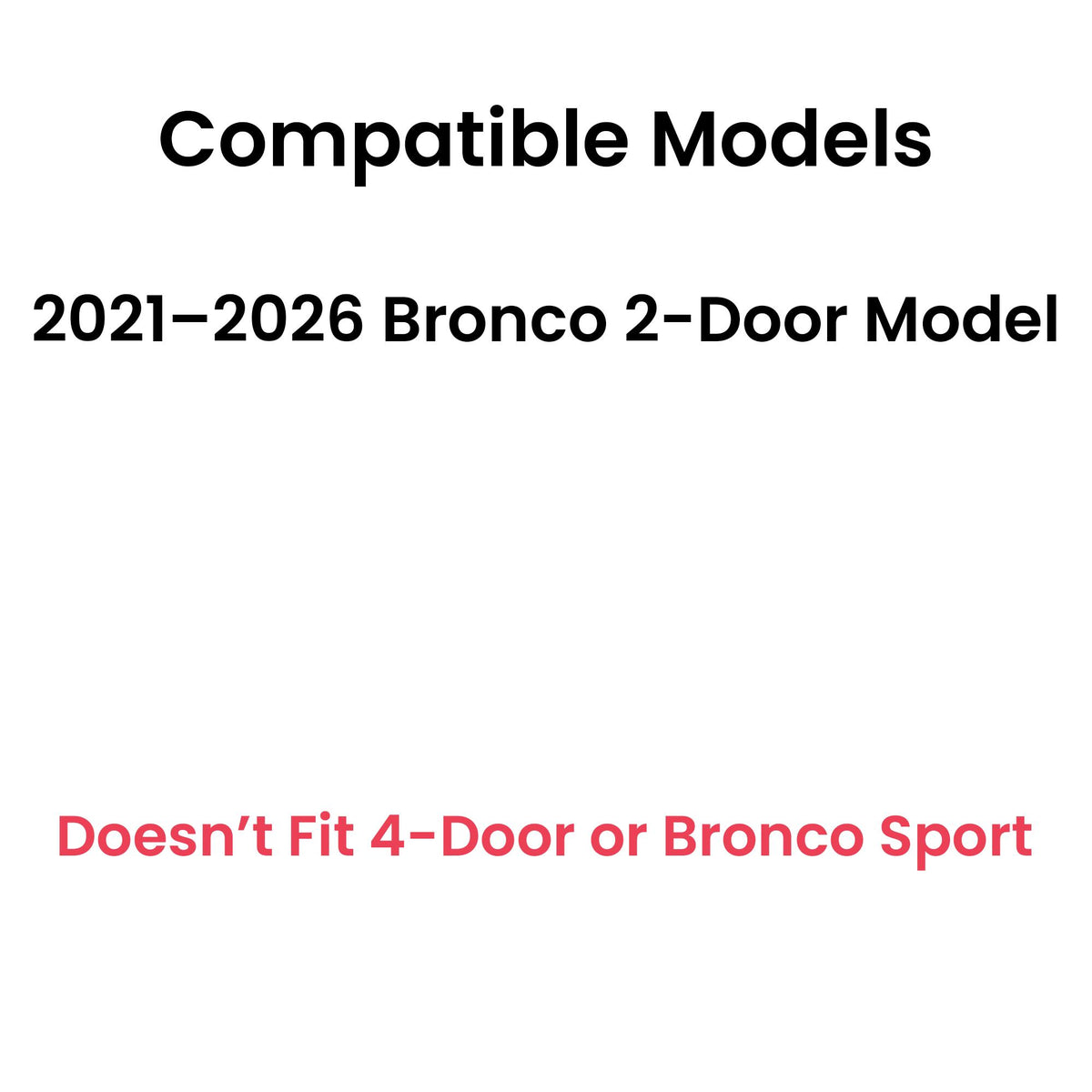 Tempered Driver Left Side Door Window Door Glass Compatible with Ford Bronco 2021-2026 2-Door Models (Not For 4-Door Models)