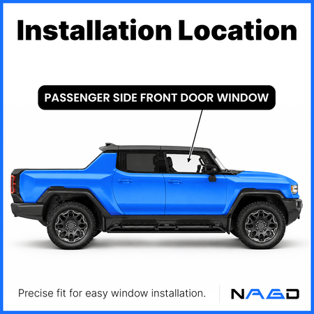 Tempered Passenger Right Side Front Door Window Door Glass Compatible with GMC HUMMER EV Pickup & SUV 2022-2025 Models