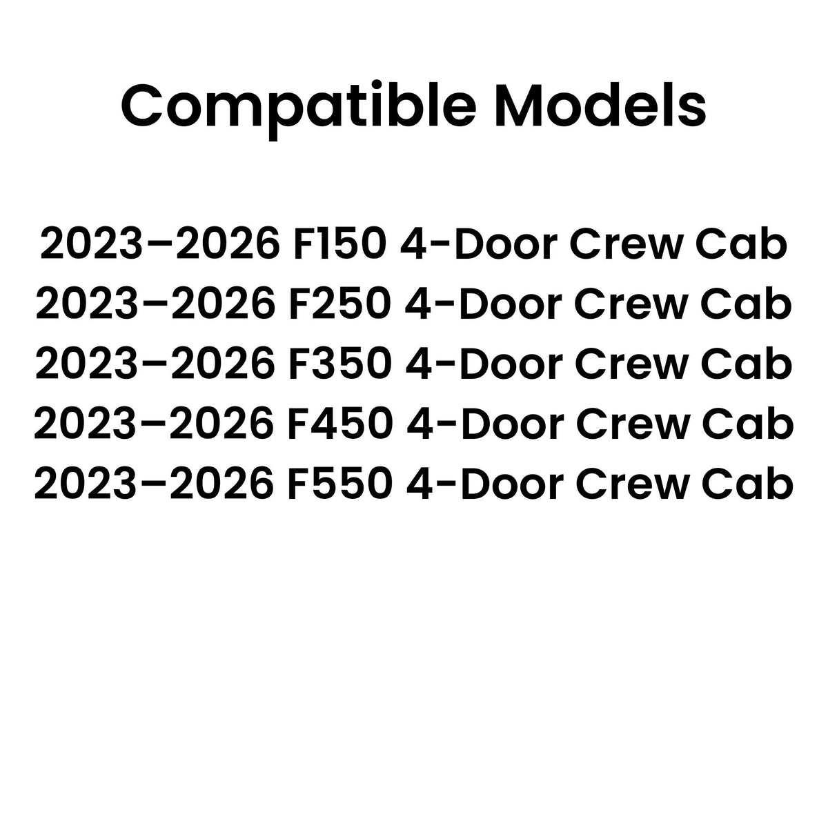 Tempered Passenger Right Side Rear Door Window Door Glass Compatible with Ford F-Series F150 F250 F350 F450 F550 4-Door Crew Cab 2023-2026 Models
