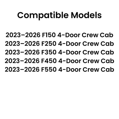 Tempered Passenger Right Side Rear Door Window Door Glass Compatible with Ford F-Series F150 F250 F350 F450 F550 4-Door Crew Cab 2023-2026 Models