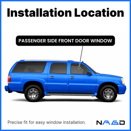 Privacy Passenger Right Side Front Door Window Door Glass Compatible with Cadillac Escalade Escalade EXT Escalade ESV 2000-2006 / GMC Yukon Yukon XL 2000-2006 / Yukon Denali 2001-2006 Model