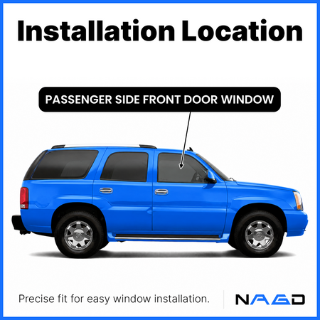 Privacy Passenger Right Side Front Door Window Door Glass Compatible with Cadillac Escalade Escalade EXT Escalade ESV 2000-2006 / GMC Yukon Yukon XL 2000-2006 / Yukon Denali 2001-2006 Model