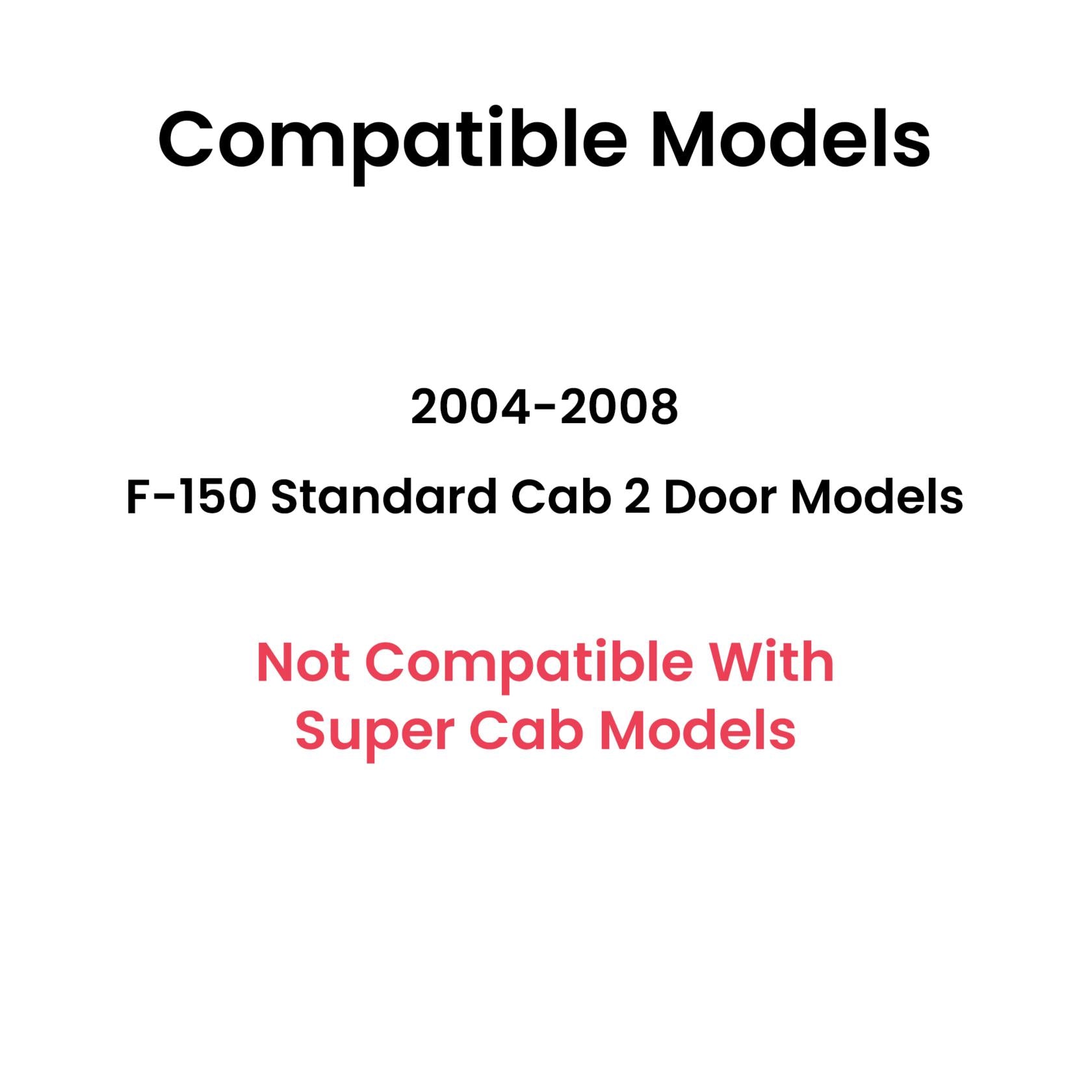 Stationary Passenger Right Side Rear Access Door Quarter Window Quarter Glass Quarter Window Compatible with Ford F150 Pickup 2 Door Standard Cab 2004-2008 Models