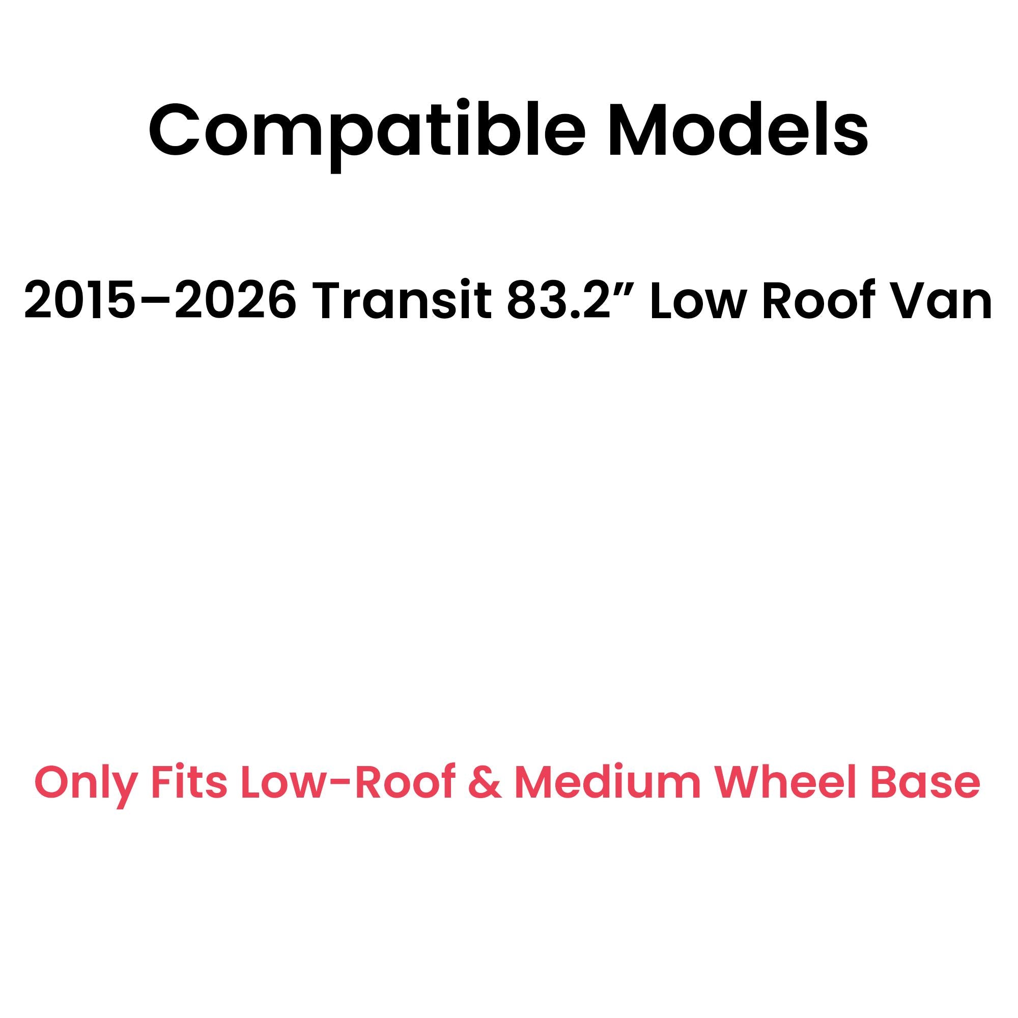 Tempered Passenger Right Side Quarter Window Quarter Glass Compatible with Ford Transit 83.2" Low-Roof & Medium Wheel Base Van 2015-2026 Models (Not For Mid-Roof, High-Roof, or Connect)