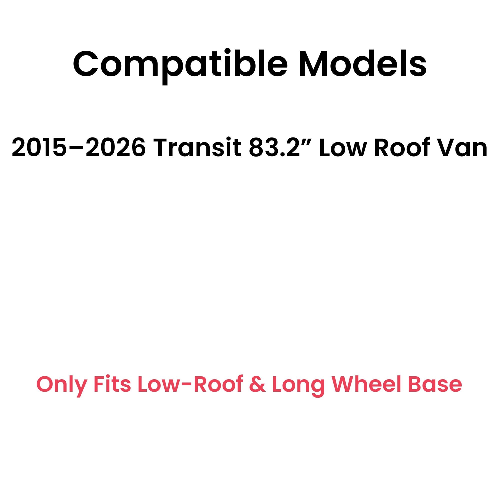 Stationary Passenger Right Side Quarter Window Quarter Glass Compatible with Ford Transit 83.2" Low-Roof Van Long Wheel Base 2015-2026 Models (Low-Roof Long Wheel Base Van Only)