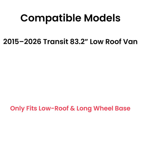 Stationary Passenger Right Side Quarter Window Quarter Glass Compatible with Ford Transit 83.2" Low-Roof Van Long Wheel Base 2015-2026 Models (Low-Roof Long Wheel Base Van Only)