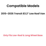 Stationary Passenger Right Side Quarter Window Quarter Glass Compatible with Ford Transit 83.2" Low-Roof Van Long Wheel Base 2015-2026 Models (Low-Roof Long Wheel Base Van Only)