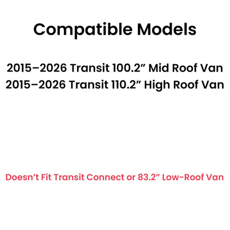Tempered Driver Left Side Quarter Window Quarter Glass Compatible with Ford Transit Long Wheel Base Mid-Roof & High-Roof Van 2015-2026 Models (Not For Low-Roof)