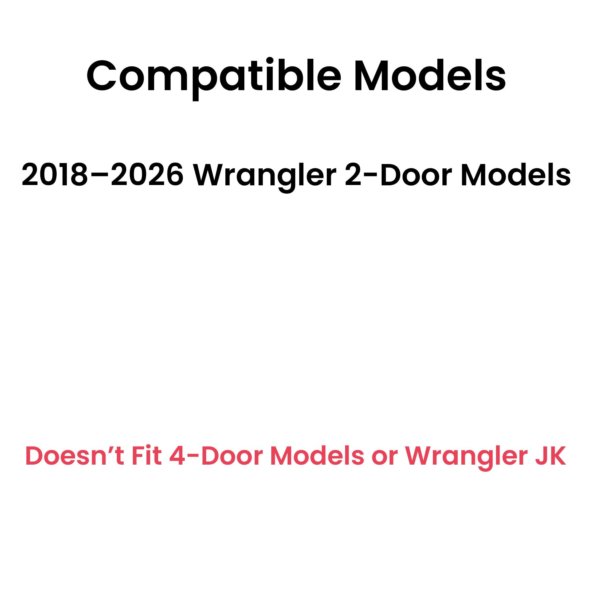 Laminated Driver Left Side Quarter Window Quarter Glass Compatible with Jeep Wrangler 2-Door 2018-2026 Models