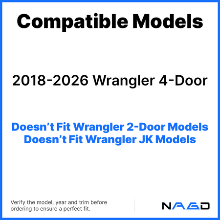 Driver Left Side Quarter Window Quarter Glass Compatible with Jeep Wrangler 2018-2026 4 Door Models