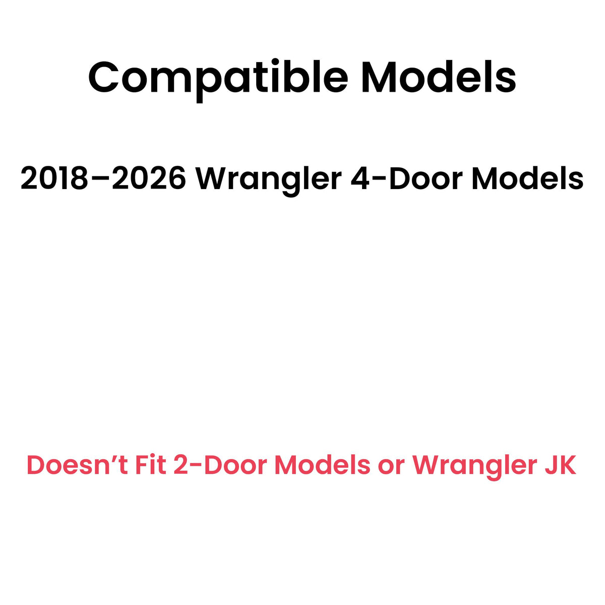 Passenger Right Side Quarter Window Quarter Glass Compatible with Jeep Wrangler 2018-2026 4 Door Models